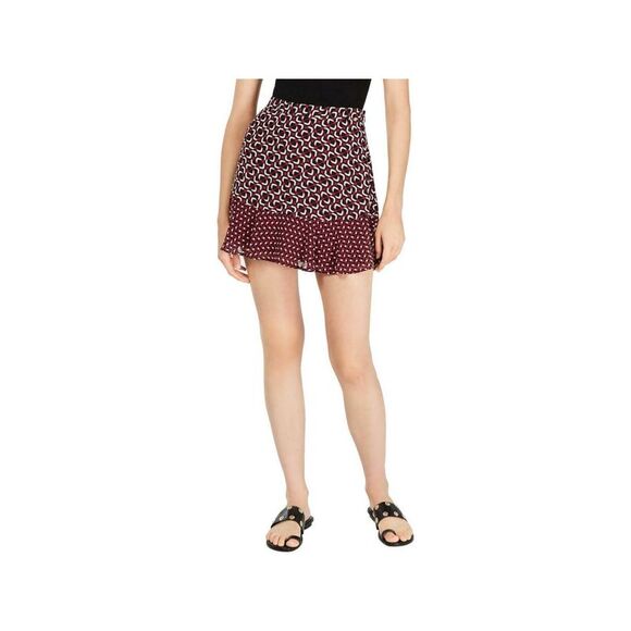 MICHAEL MICHAEL KORS Dresses & Skirts - MICHAEL MICHAEL KORS Womens Purple Pleated Printed Mini A-Line Skirt 16